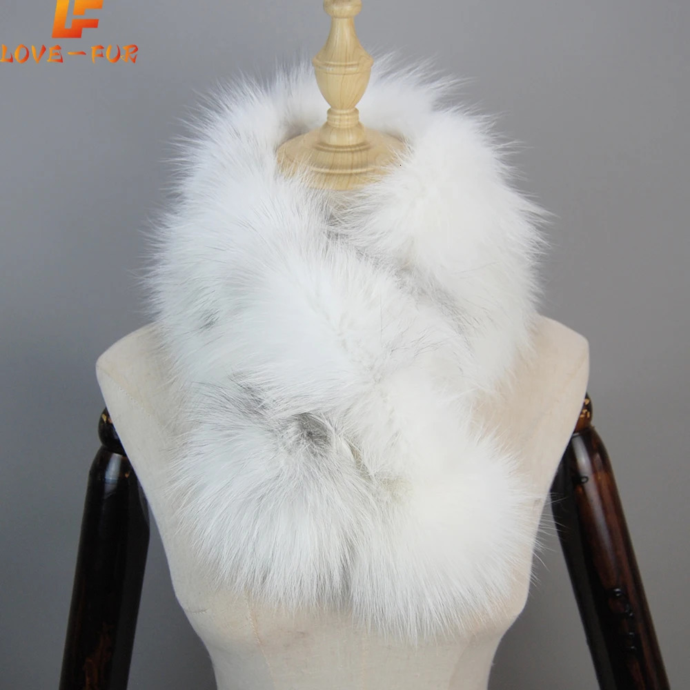 Winter Female Fashion Short Neck Warmer Arrival Knitted Women Real Fox Fur Scarf Fluffy Warm Winter Natural Fur Scarves 250813