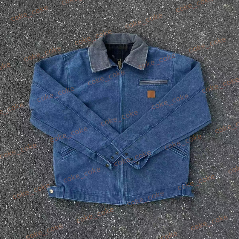 Mens Jacket High Quality 25Fw Designer Mens Vintage Washed Canvas Fashion Brand Detroit Casual Loose Jackets Outwear Coats Work Clothes
