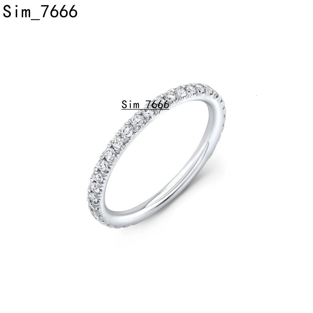 Classic Lab Grown Diamond Ring Half Eternity Band CVD IGI Certified 18K Gold Lab Diamond Ring