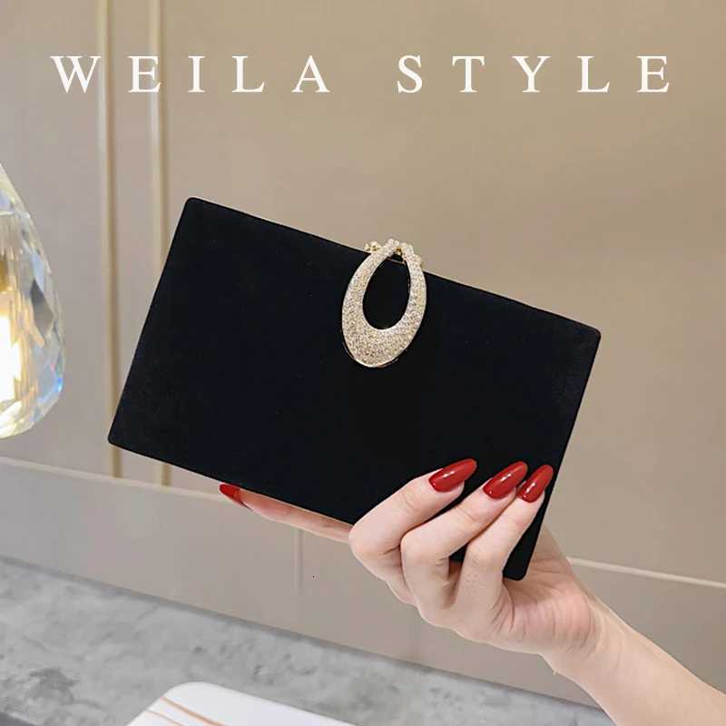 Luxurious and elegant ball Reception Black earrings suede dinner bag dress Clutch bag Wedding Party Banquet makeup bag. Z250815