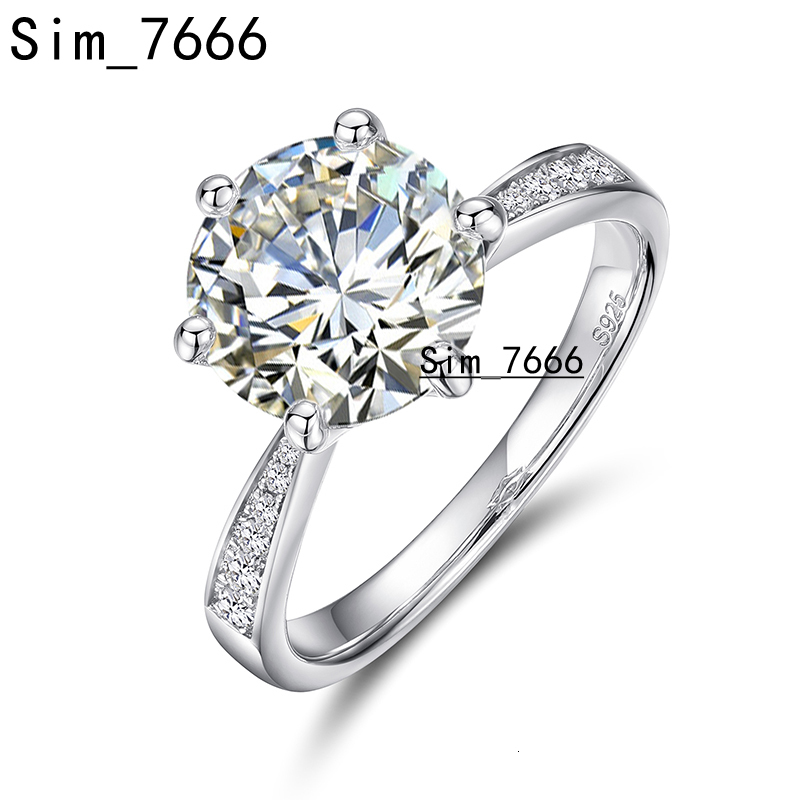 Luxury Wedding Jewelry 9mm 3ct Pass Diamond Tester D Color VVS Moissanite Diamond Engagement Rings
