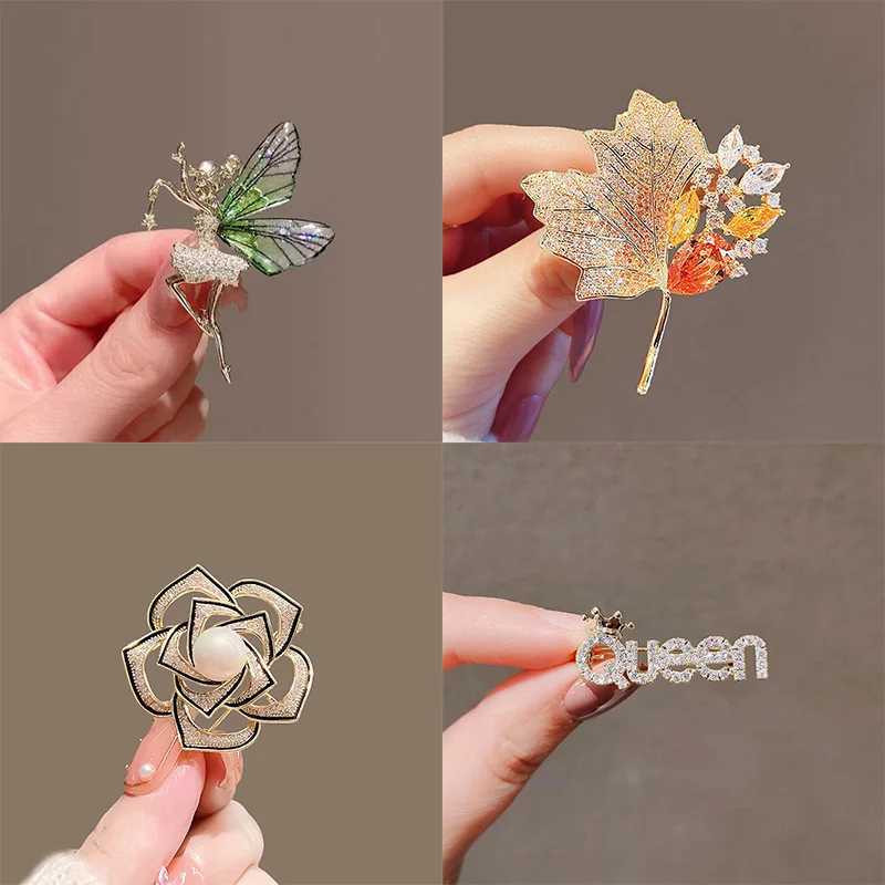 Fashion Brooch Set Flower Bow Brooches for Women Metal Anti-glare Lel Pin Fixed Clothes Pins Sweater Coat Clothing Accessories XJ250815