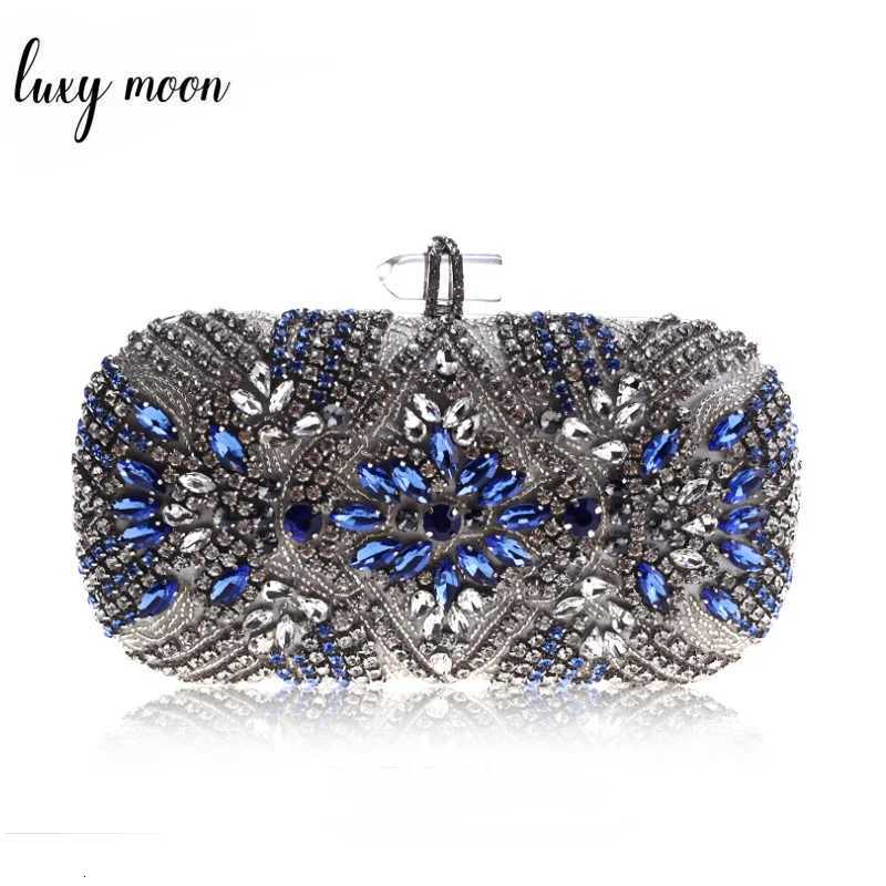 Women Clutch Party Blue Evening Bag Wedding Purse Crystal Chain Shoulder Bag High Quality Rhinestone Female Clutch Z250815