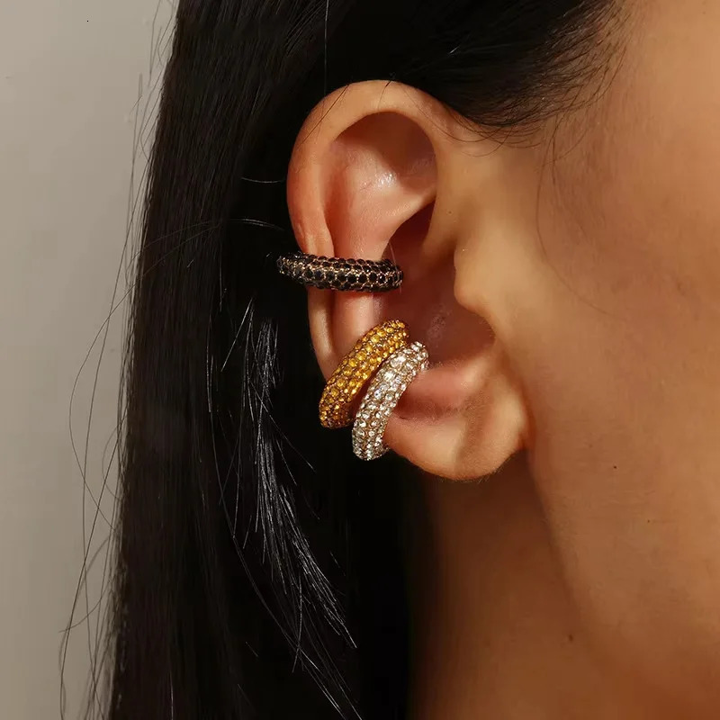 Clips d'oreille en forme de C Bohemian Clip de manchette d'oreille coloré sur la boucle d'oreille pour les femmes accessoires de personnalité de