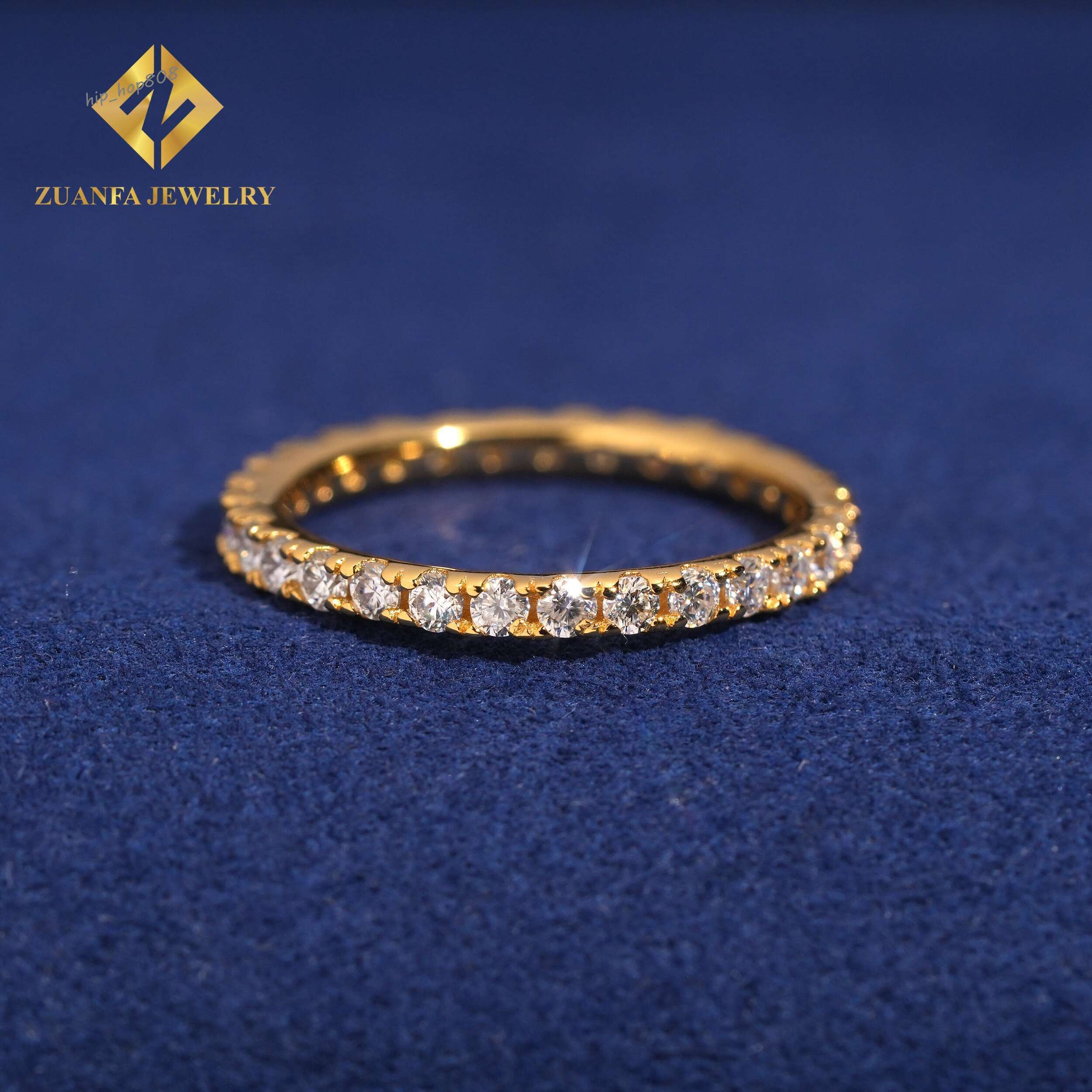 Hot Sale Women Jewelry Gold Plated 925 Sterling Silver Engagement Wedding VVS1 Moissanite S925 Ring with GRA Past Diamond Test