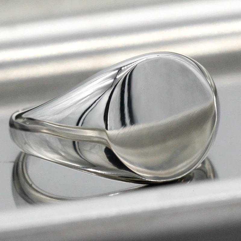 Custom 925 Sterling Silver Mens Ring Round Simple Signature Ring Men and Women Couple Wedding Ring Engraved Jewelry Gift 250812