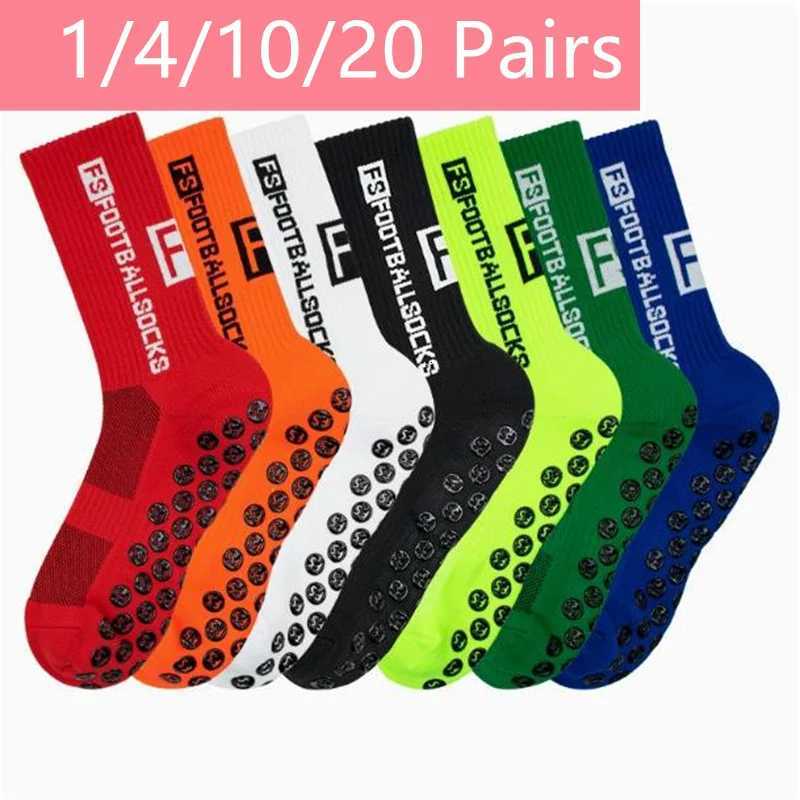 1/4/10/20 Pair of Football Socks Mens and Womens Mid Length Anti-Slip Training Socks Thickened Professional Sports Socks XJ250815