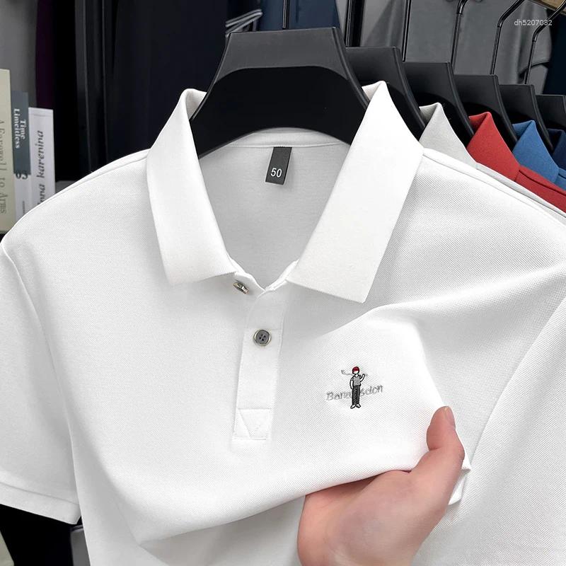 Chemises décontractées pour hommes Carton de luxe Carton Broderie T-shirt à manches courtes Men Breatchable Polo Tendance d'été Brand Couleur Cou