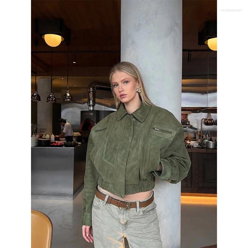 Women's Leather Autumn 2025 American Retro Motorcycle Stylish Short Loose Premium Cropped Jacket