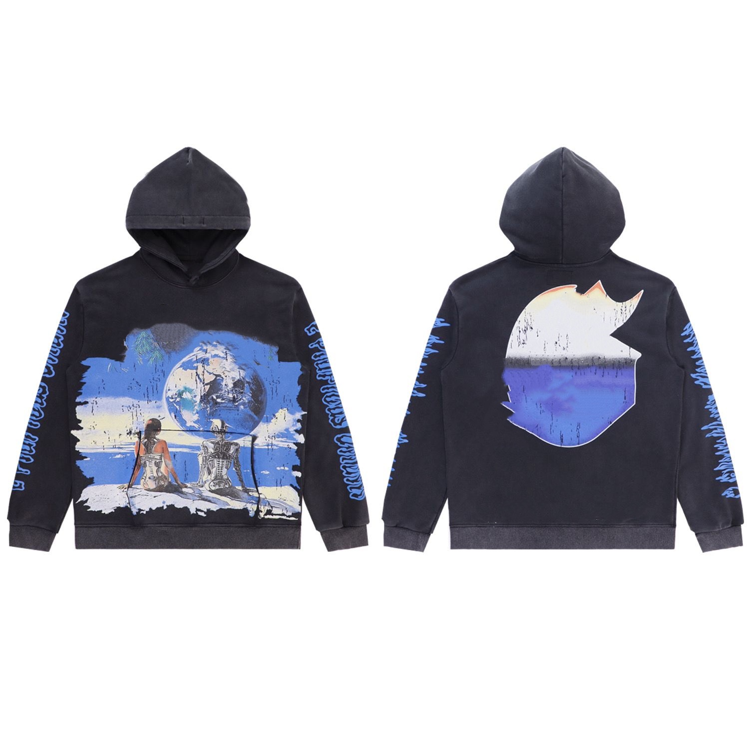 Godspeeditys Hoodie Men Women Designer Pullover Y2k Hip Hop Gothic Unisex Casual Skull Letter Graphic Print Long Sleeve Godspeeditys Sweatshirt 4Af