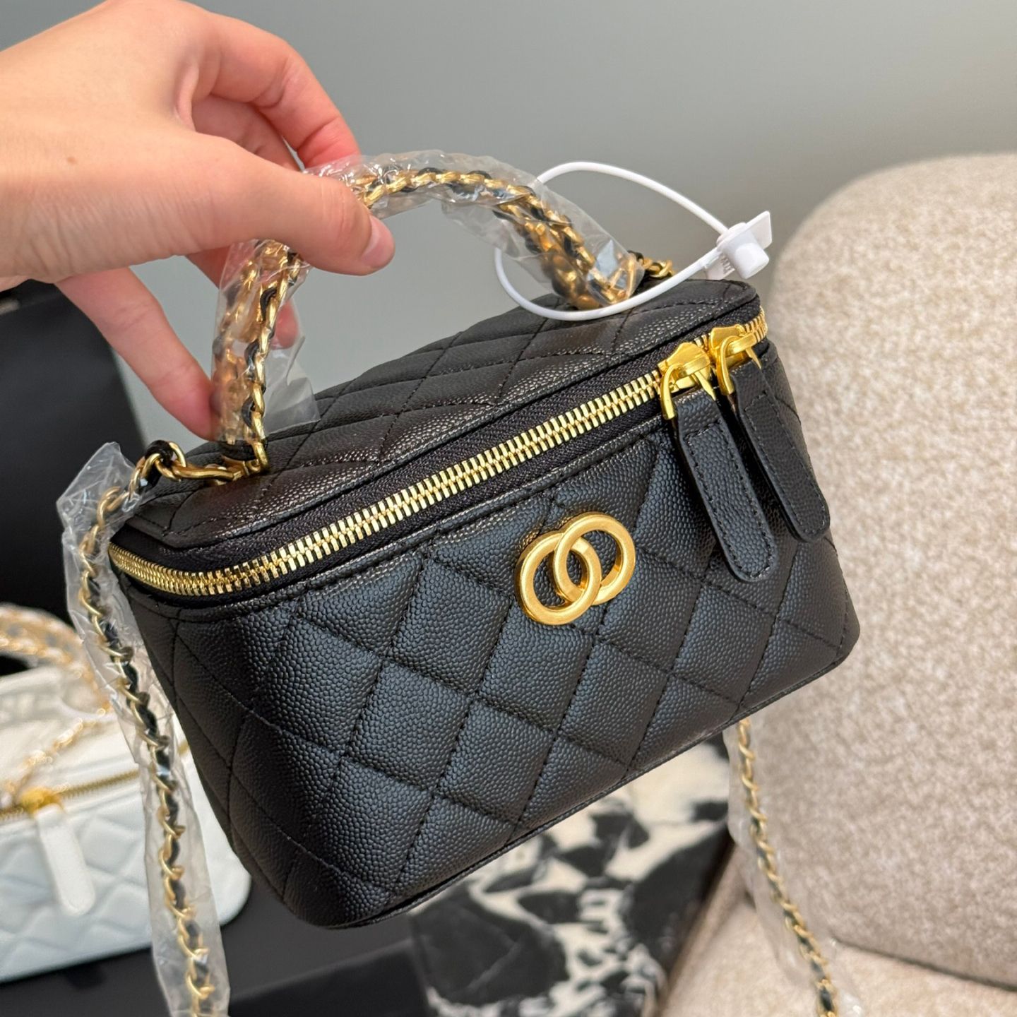 Makeup bag Designer Bag tote bag Women Classic Cosmetic Bags Vanity bag Messenger Underarm Bag Lady Purse Brown Cases Letter with Leather Bag cos