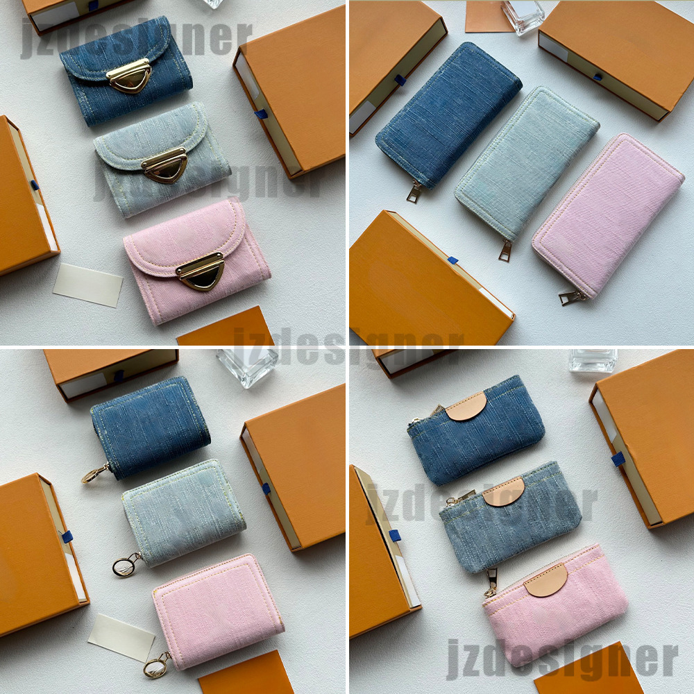Luxury Denim Wallet Designer Cardholders Classic Women Purse Pocket Passport Holder All Match Coin Pouch Men Wallets Key Billfold Change Purses Chan