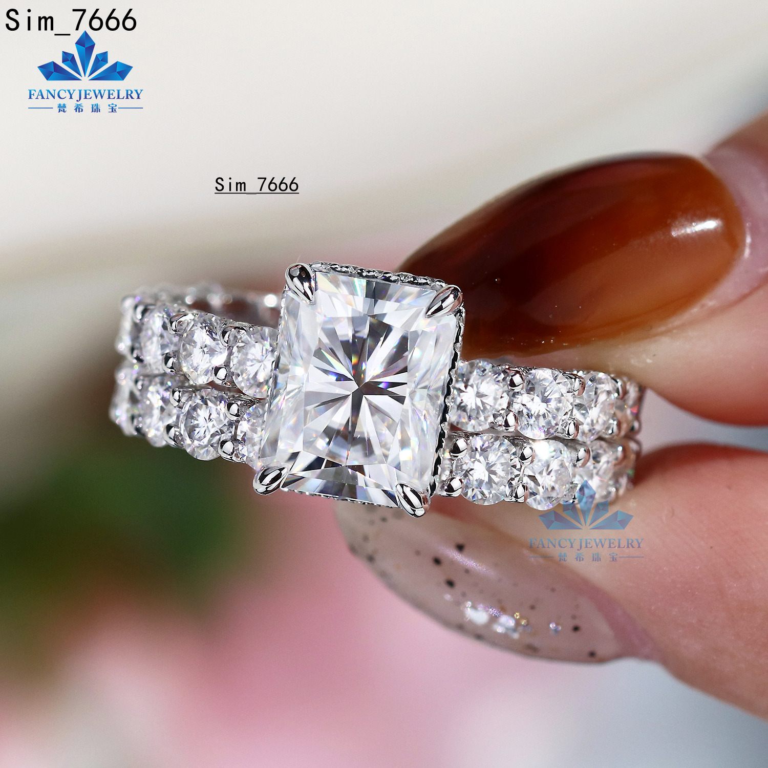 Factory Wholesale Price 14K Solid Gold Vvs1 Moissanite Diamond Heart Shape Radiant Cut Moissanite Ring Women Fine Jewelry