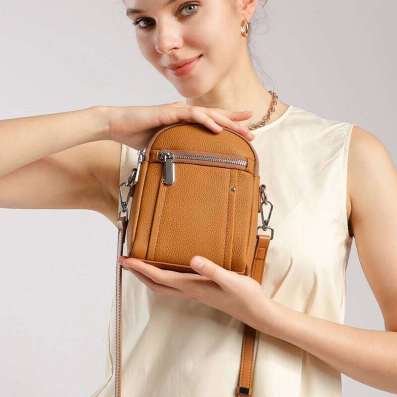 Designer Luxury Toptrends Retro Genuine Leather Mini Crossbody Bags For Women Designer Shoulder Purses Travel Phone Ladies Handbags