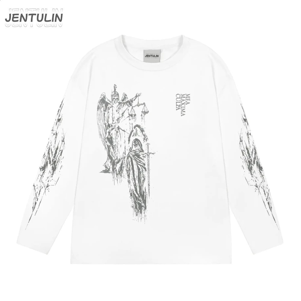 Oversized Mens Clothing Streetwear Atrium Print Autumn Hip Hop Korean Mea Maxima Culpa Long Sleeve Y2k Tops Graphic Tshirt Goth 250811
