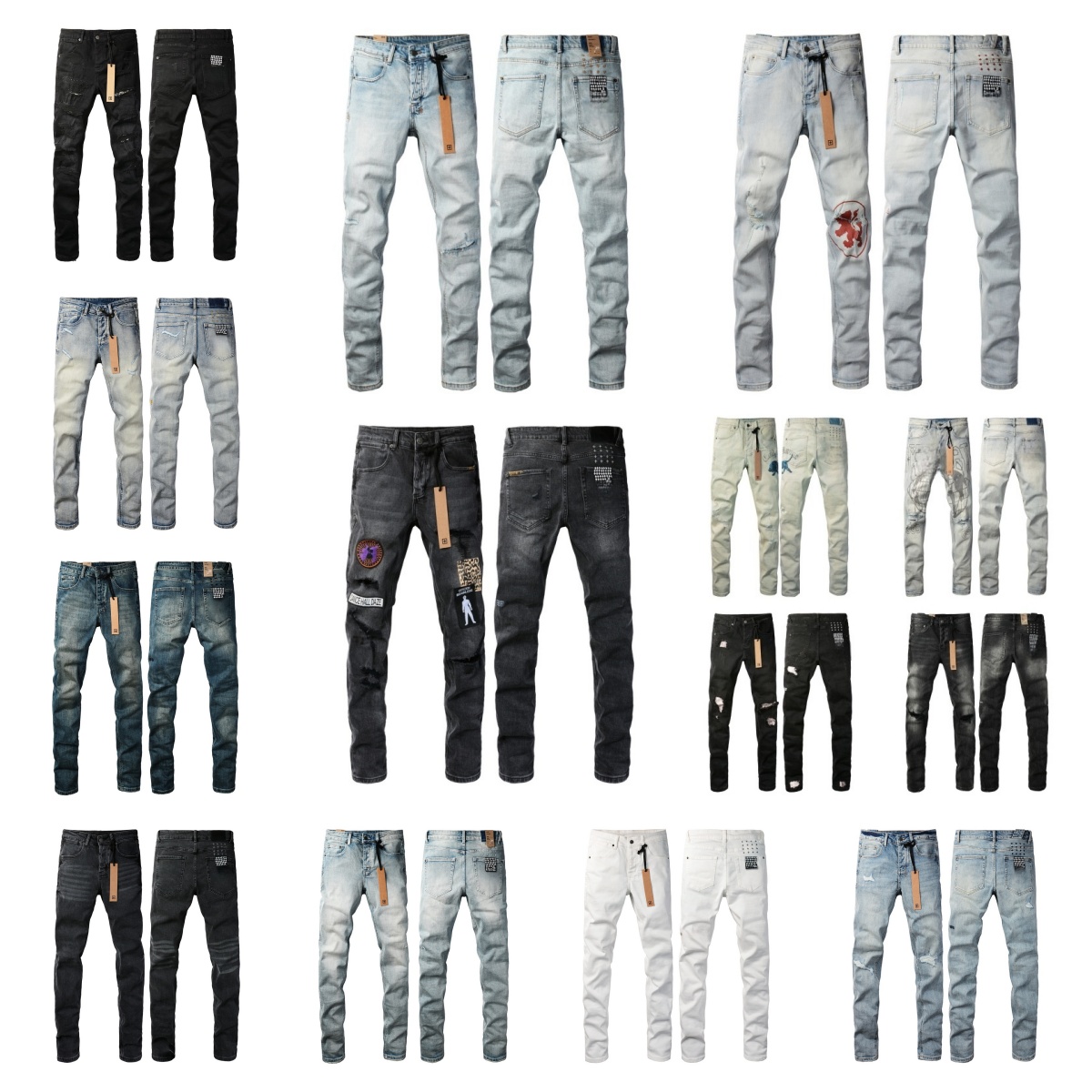 mens designer jeans KSUBI pencil skinny pants hole pants cotton print hip hop streetwear pants casual streetwear casual designers Jeans for men Jean