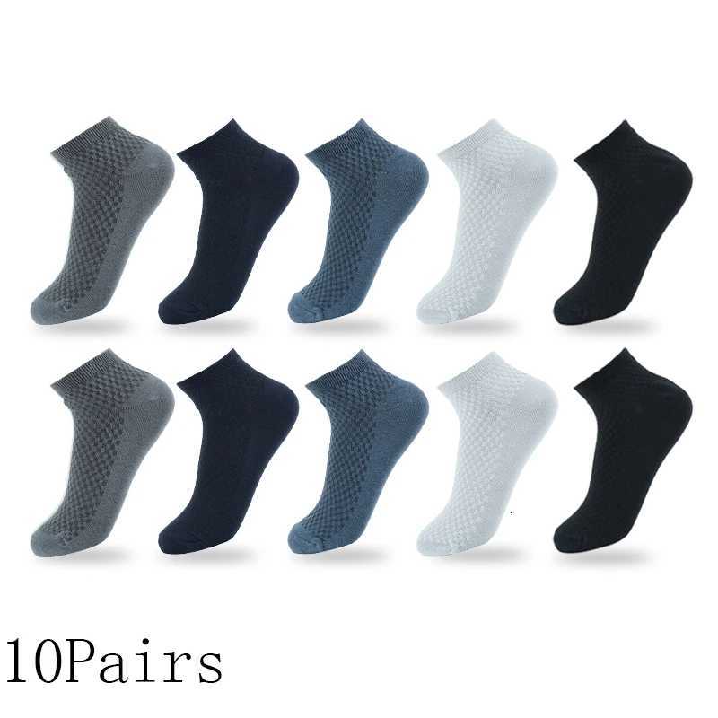 10 Pairs/Lot Mens Business Socks New Style Black Underwear Deodorant Breathable Short Solid Color Socks W250815