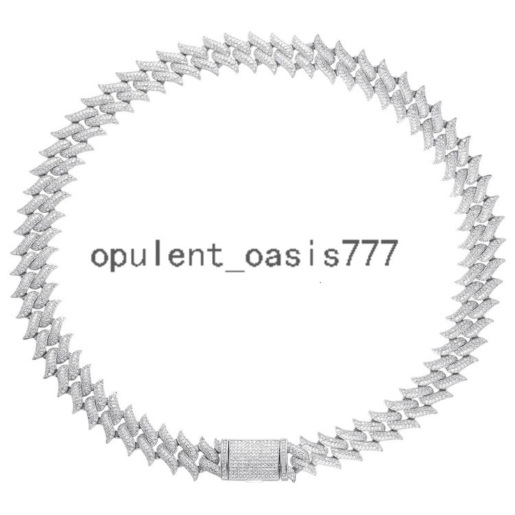 Fashion Customized Solid Silver High Quality Moissanite Diamond Spiked Chain Link for Jewelry Gift