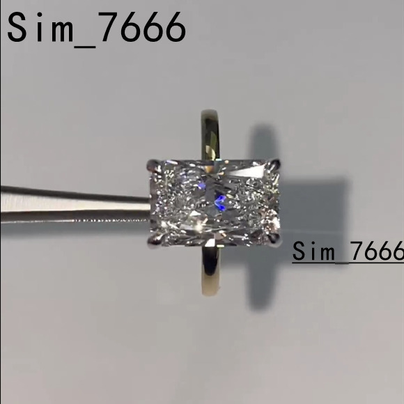 Popular Engagement Rings Men Women Classic 4ct Radiant S925 14K Gold Plated Wedding Custom Moissanite Rings