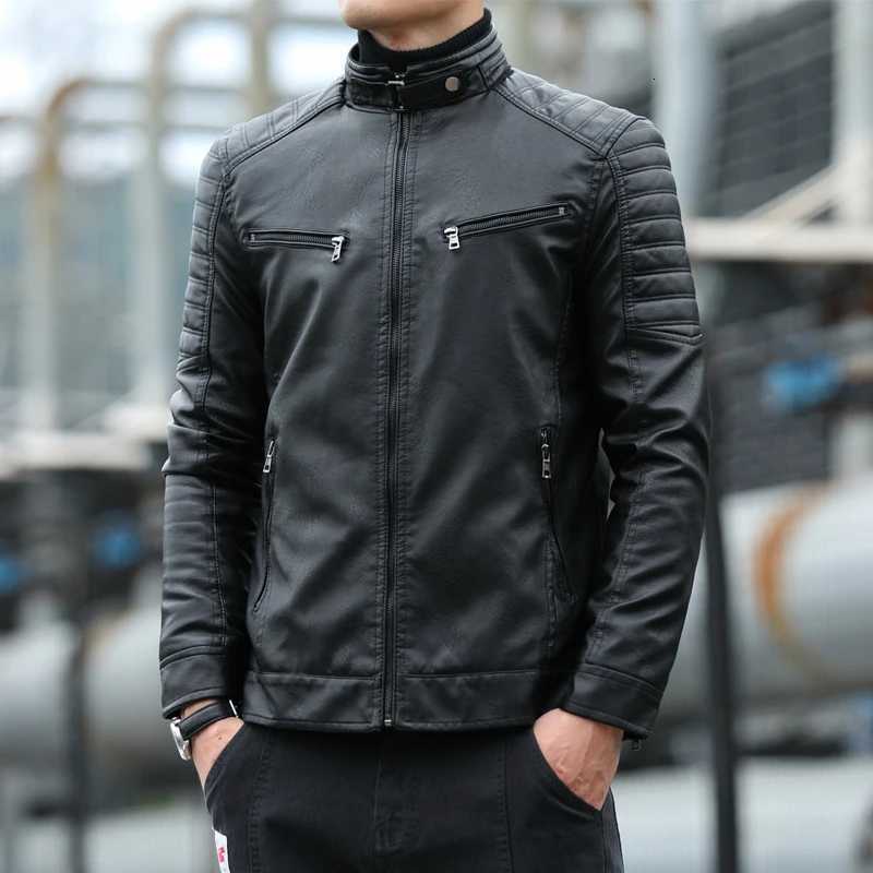 Nouveau manteau de motard à fermeture éclair mâle Arrivé des hommes en cuir de couleur une veste en cuir de mode