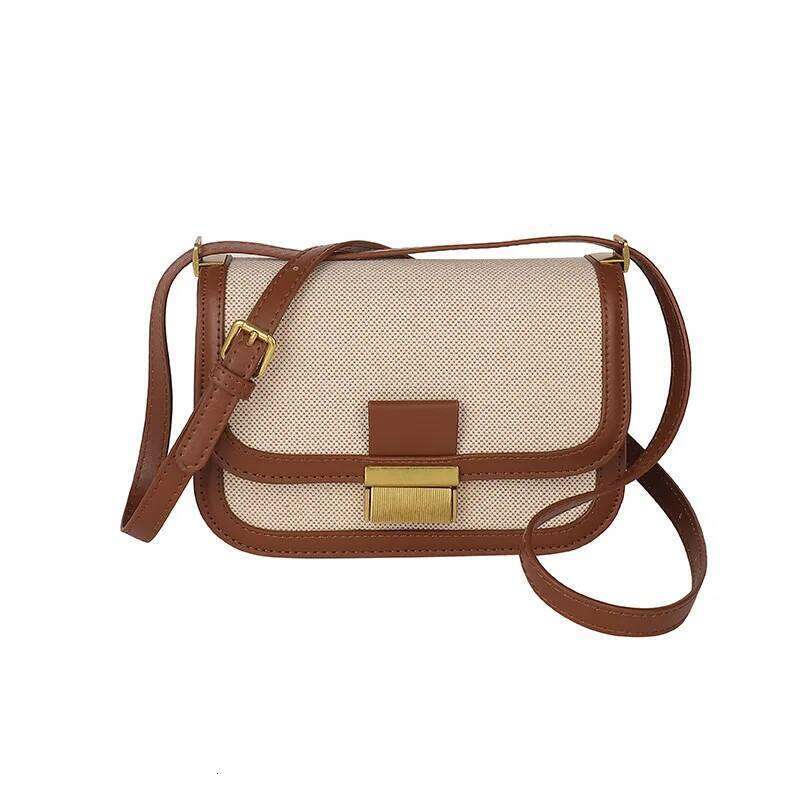 Designer Luxury Senior Sense Of Retro Small Square Bag Female New Fashion Color Collision Splicing Commuter Single Shoulder Crossbody Bags