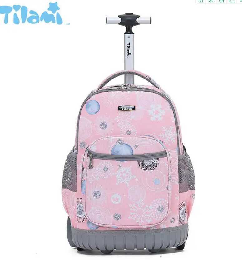 6-Wheel Rolling Luggage Backpack for Kids School Trolley Bag Wheeled Backpack for Girls and Boys Travel Trolley Wheeled Backpack X250815