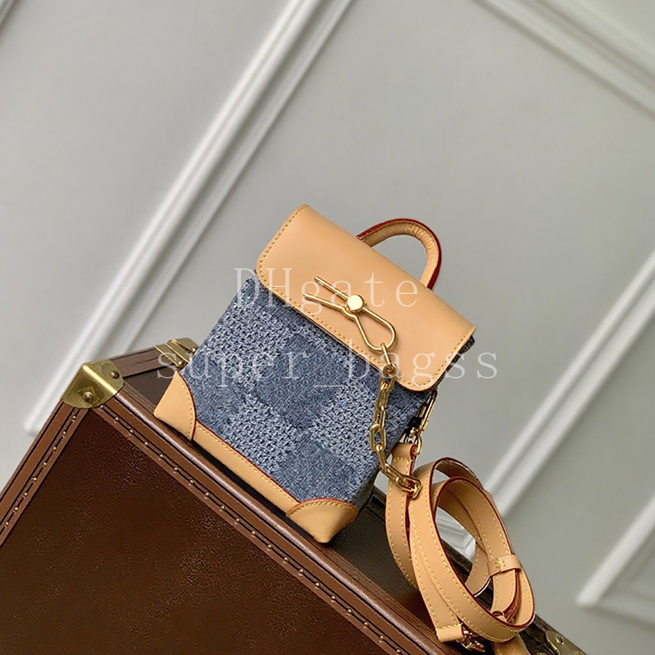 UNISEX Nano Steamer 18CM shoulder bag luxury designer bag Taurillon Monogram embossed cowhide leather Crossbody bag Mirror quality handbag with box