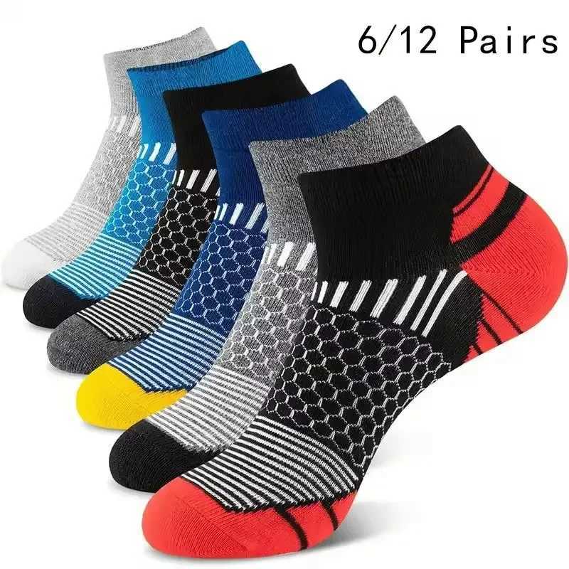 6/12 paires pour hommes colorés chaussettes à baignoire faible mode confortable automne classique Black Business Chauquettes de haute qualité pou