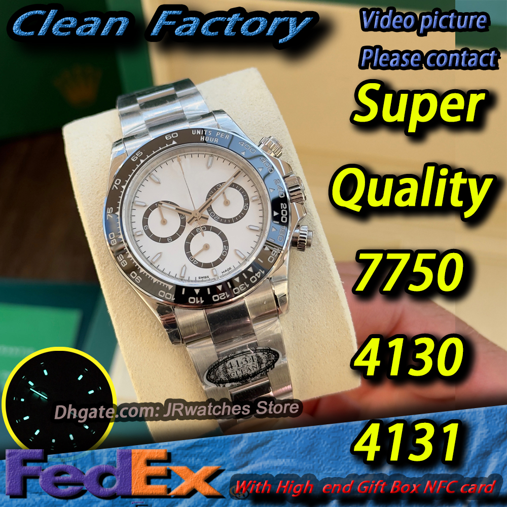 Luxury Watch Designer Watches Clean super High Quality Watch Movement Cal.7750 4130 4131 Automatic Chronograph Men s Watch Sapphire glass Luminous 1