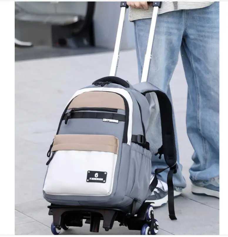 1200PCS/LOT School Trolley Backpack for Boys Middle School Wheeled Backpack Kids School Bag with Wheels School Rolling Bag for Teenager Boys X250815