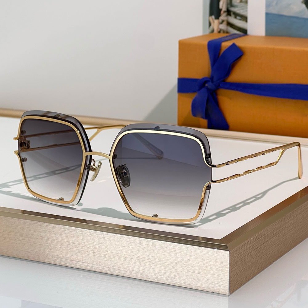 Z2966U Framed Square Sunglasses brand womens designer gold toned metal frame sunglasses signature hardware fashionable style oversized glasses UV400