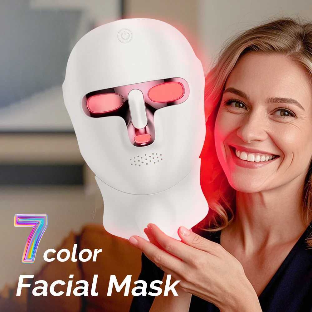 Face Care Devices Wireless Neck Beauty Led Mask 7 Colors Photon Facial Spa Red Light Skin Anti Ance Repair Brighten Tone 250804