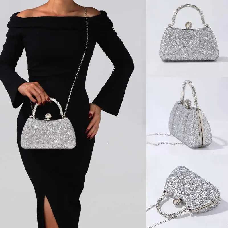 Rhinestone Sac d'embrayage brillant Stylies Sparkling Sequins Sac à main en diamant en diamant entier pour le dîner de mariage Chaîne de sacs de
