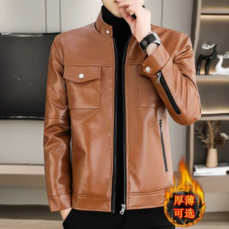Leather Jacket Top European and American Mens Jackets Mens Vintage Leather Jacket Clothes Casual Fit Slim Motorcycle Coat W250815