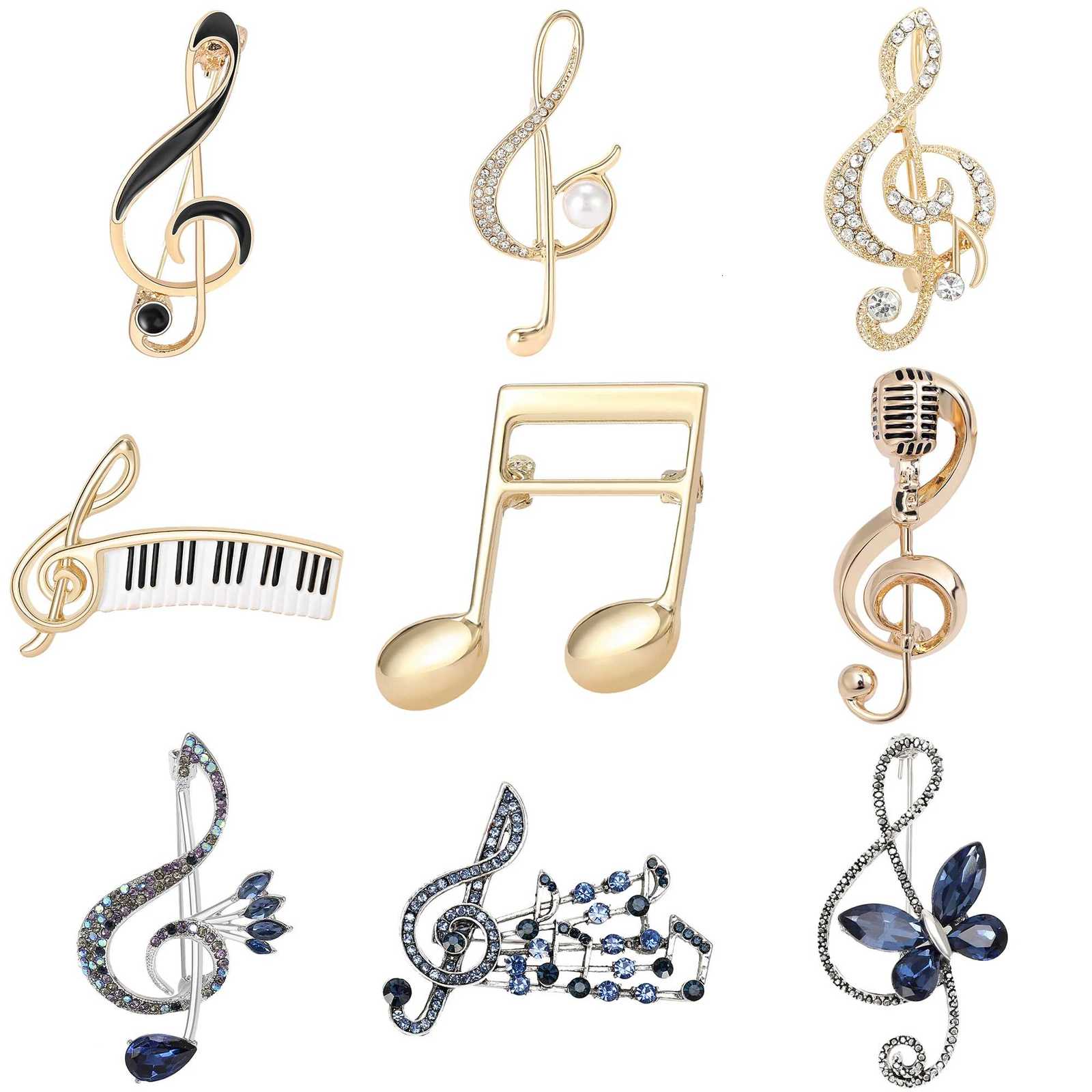 Broches de note de strass pour femmes Unisexe Émail Piano Musique Pins Banquet Banquet Part Sac à dos ACCESSOIRES DE BIJOTS ACCESSOIRES XJ250815
