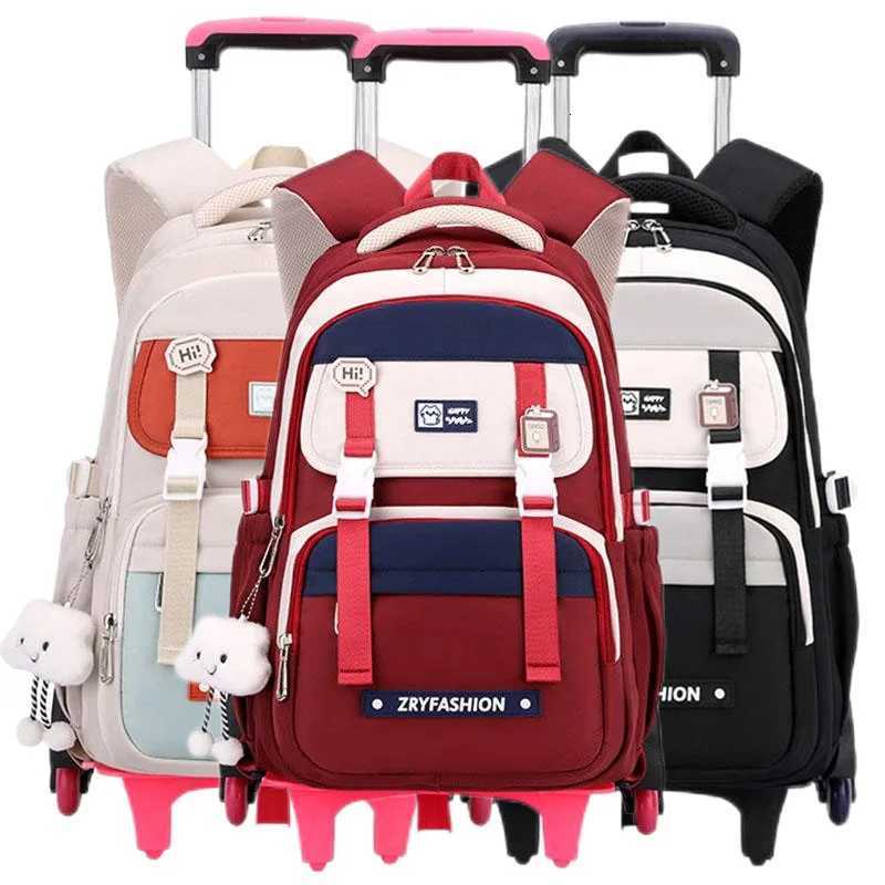 New Kids School Bag for Boys Rolling Backpack Carry on Luggage Mens Backpack Wheeled School Backpack Trolley Book Bag Backpack X250815