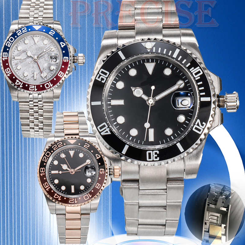 Men's Automatic Mechanical Ceramic Watch 41mm Stainless Steel Sliding Buckle Sapphire Luminous Watch Montreux Luxury