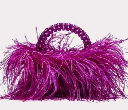 Pearl Bead Bag With Feather Fur Designer Clear Acrylic Crystal Stone Box Tote Handbag Women Handmade Party Purse Z250815