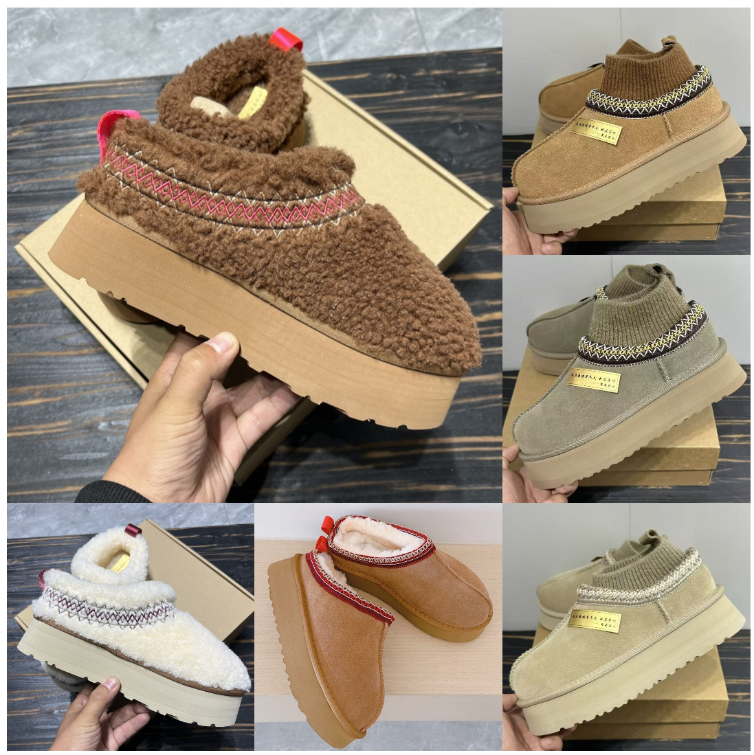 boots designer womens tasman slippers tazz ultra mini boot slides chestnut shoes platform fluffy sheepskin fur leather top quality wool women outsid