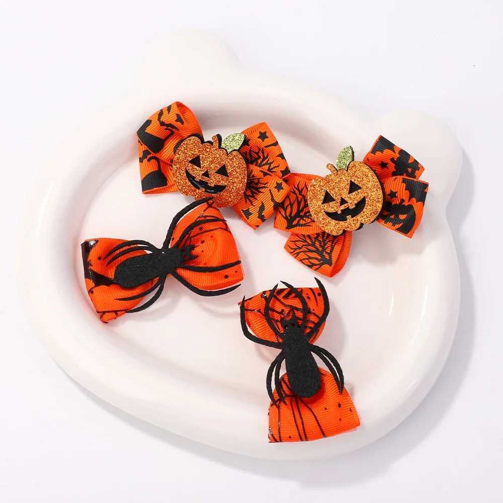 2pcs Halloween Kids Bows Epin Hair Set pour filles faites à la main Ribbon Grosgrain Diy Pumpkin Spider Decoration Accessoires de cheveux Z250815