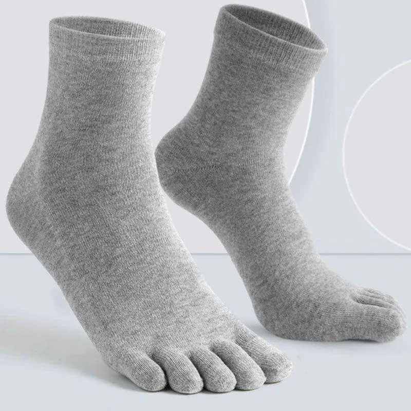 5 chaussettes de doigt pour hommes coton pur 5 chaussettes d'orteil en sueur absorbant le tube moyen des orteils divisés toes toes chaussettes po