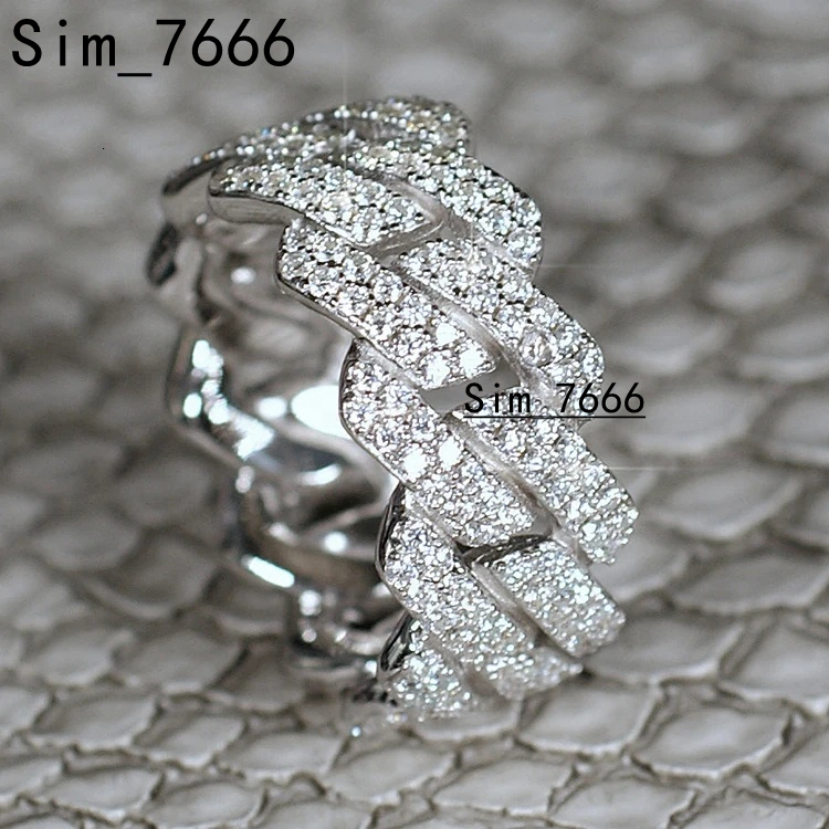 2025 Luxury Plated 925 Sterling Silver Diamond Ring Vvs Moissanite Diamond Ring for Men Women
