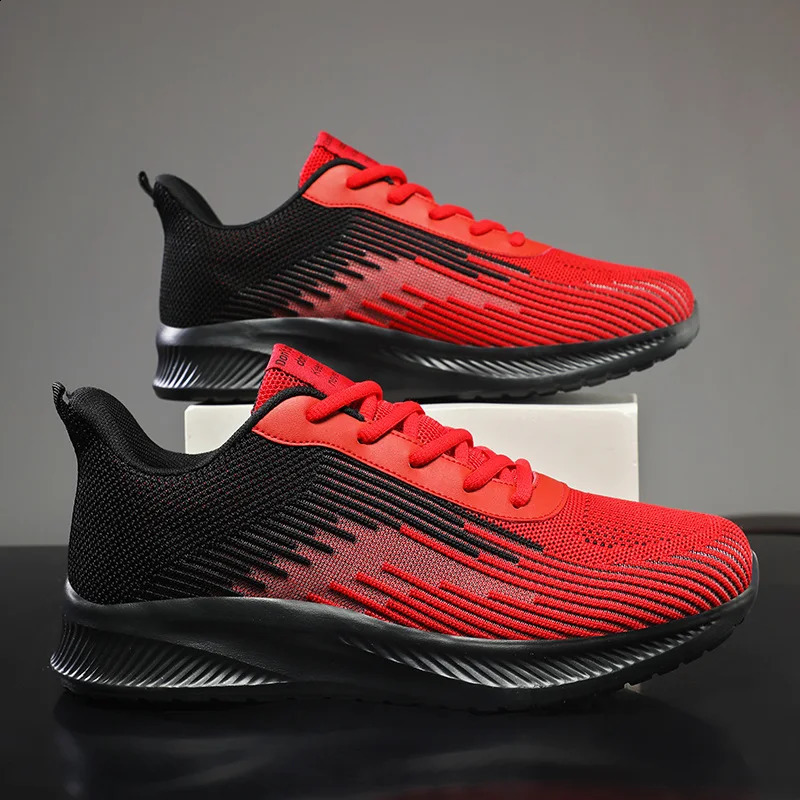 Summer Red Mesh Men Running Sneakers Big Size 47 Light Breathable Women Training Shoes Non-slip Sport Shoes for Man 250811