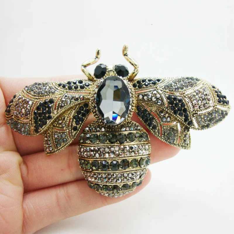 Vintage Multi-style Womens Luxury Bee Crystal Brooch Insect Gothic Style Brooch Pin Pendant Black Crystal Rhinestone Women XJ250815