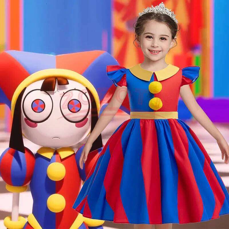 2025 NOUVEAU POMNI COSPlay Enfants Gants mignons Gants Dress Suits Kids Halloween Carnival Party Costume
