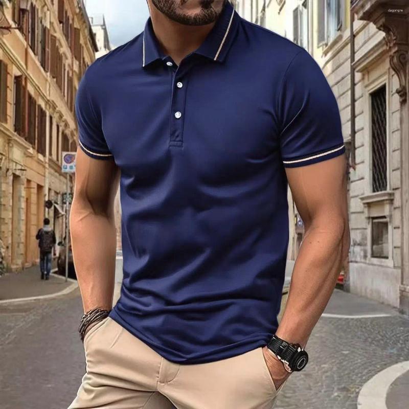 Men's Polos Quick Drying Breathable Polo Shirt Casual Business Short Sleeved T-shirt Solid Color Versatile