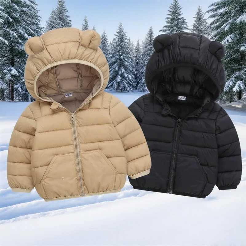 1-5Y Boys Hooded Down Jackets New Baby Girls Autumn Cute Cotton Coats Children Winter Fashion Outerwear Kids Casual ClothingXJ250808