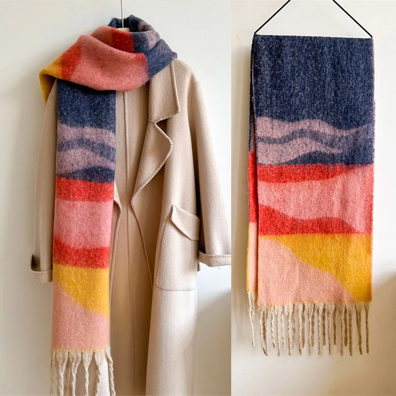 Women Simple Solid Cashmere Scarf Fashion Universal Winter Warm Shawl Pashmina Tassel Blanket Scarves 250813