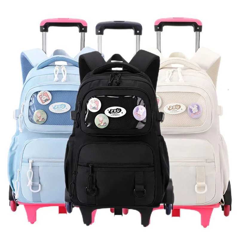 2025 Nouveaux sacs à école à dos roulant pour les filles pour enfants back pack de carreau à roulettes trolley trolley scolaire sac à dos mochila