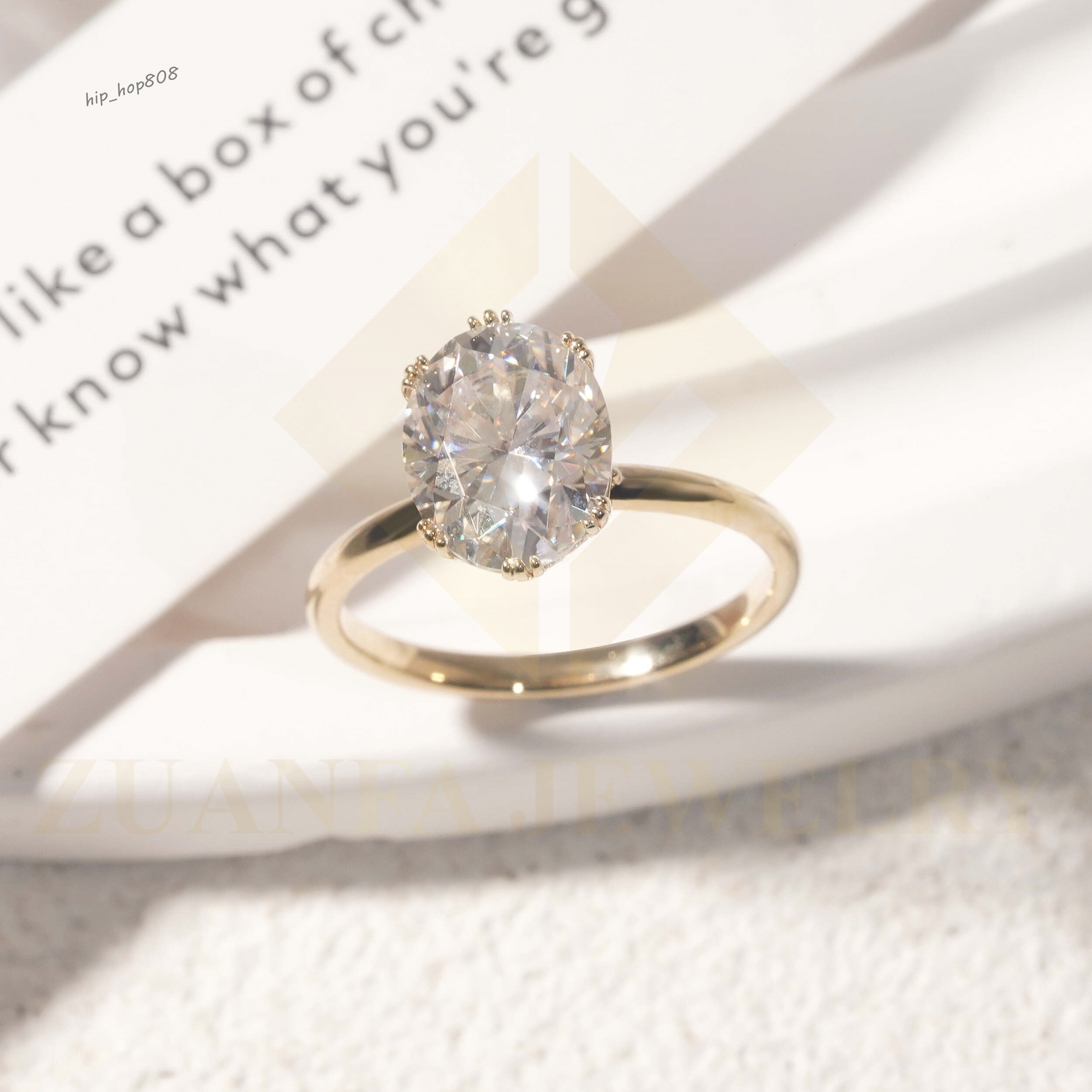 Custom Design Oval Cut 10K Solid Gold Lab Grown Diamond Wedding Rings Fine Jewelry Lab Diamond Gold Engagement Ring